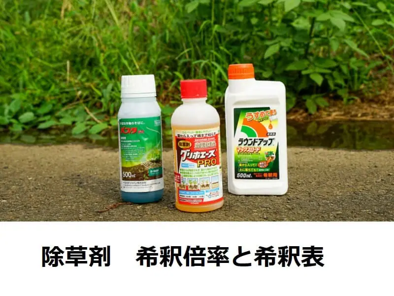 除草剤の希釈計算に 希釈倍率表と希釈表 農家web 除草剤の希釈計算に 希釈倍率表と希釈表 農家web